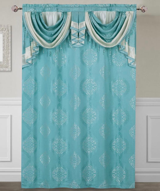 2PCS LUXURIOUS JACQUARD PANEL
WITH BACKING Window Curtain Set