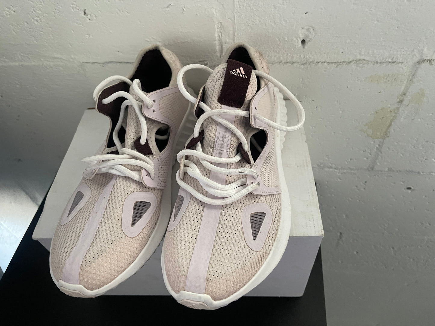 Used Adidas Run Lux Clima running shoe in off-white.