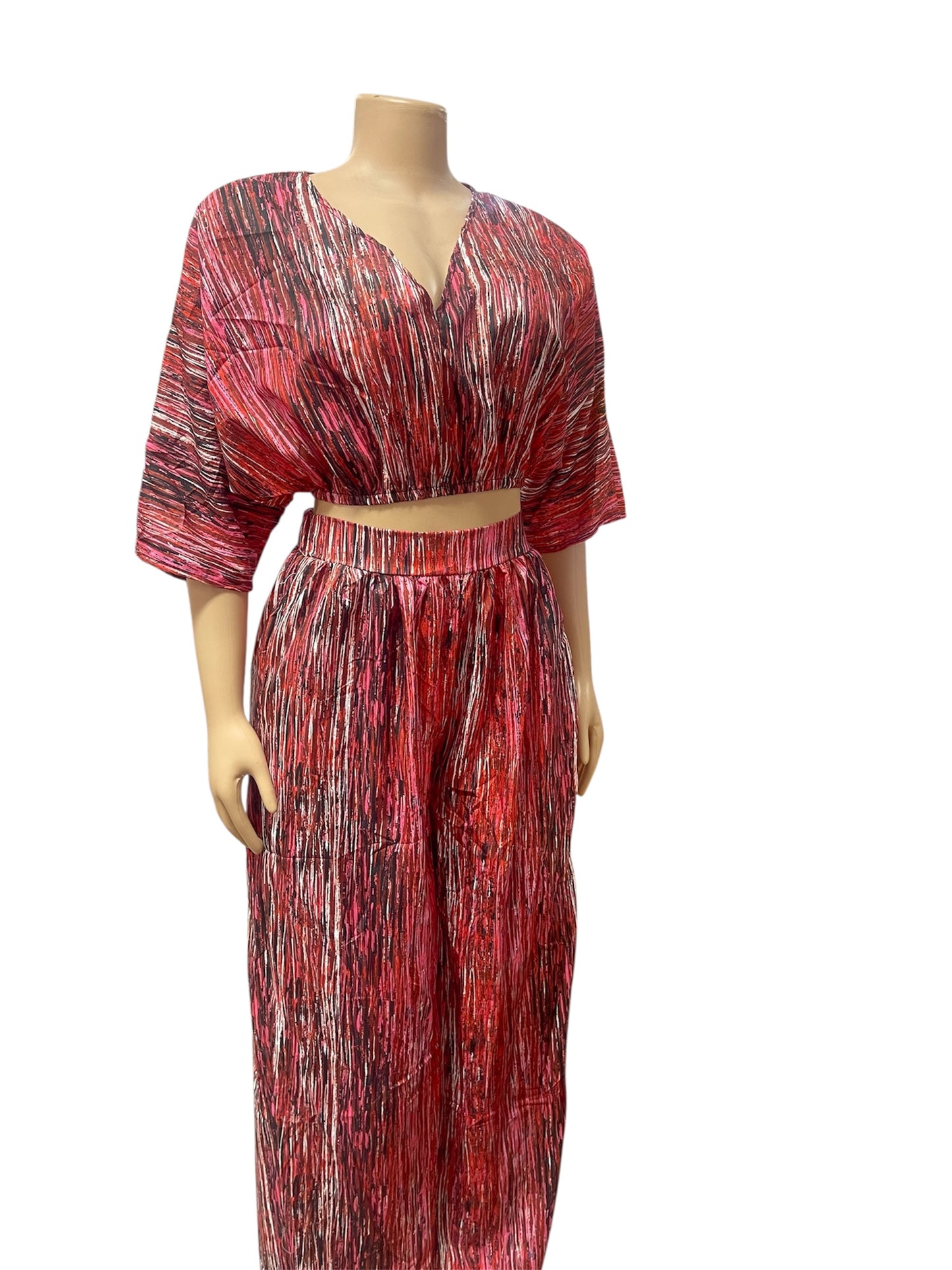 2 PCS Elegant Pleated Wide-Leg Two