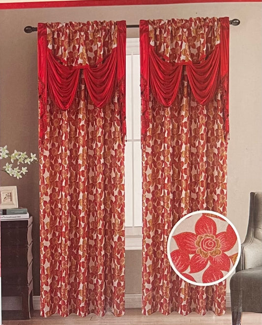 1PCS JACQUARD PANEL WITH ATTACHED VALANCE ONE PACKAGE
CONTAINS ONE PANEL