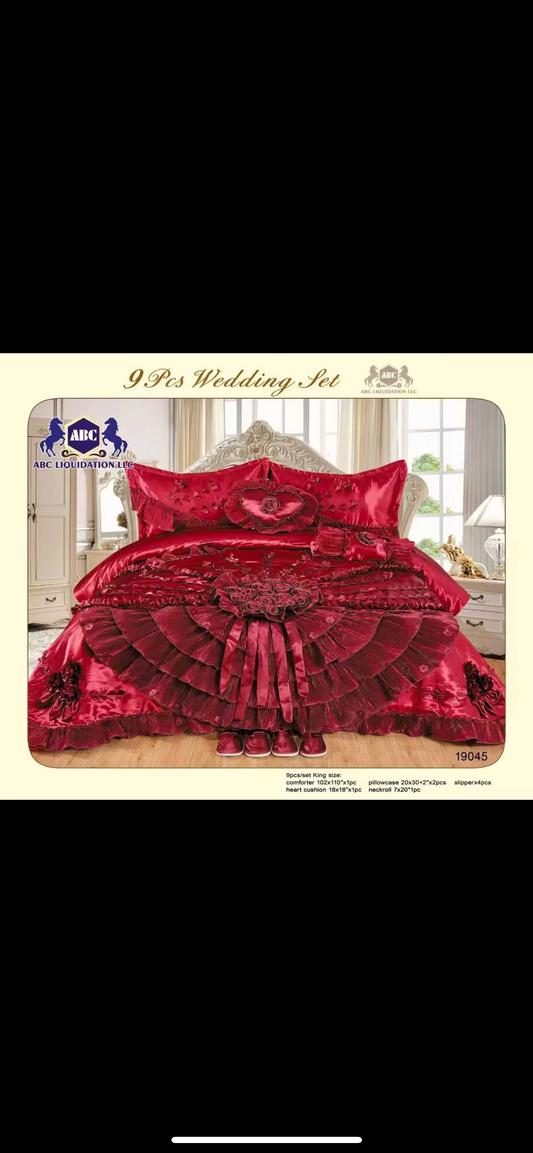 9 Pcs Wedding Bedspread