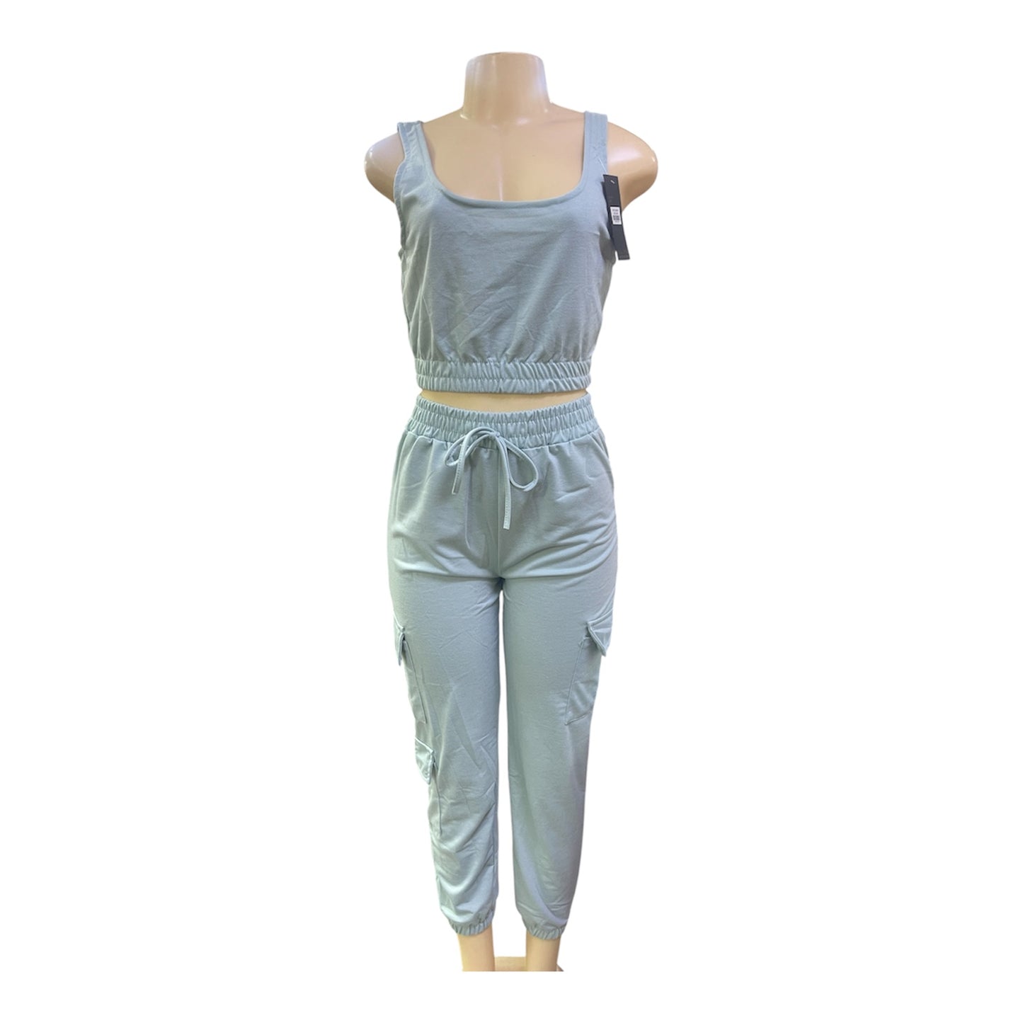 2-Piece Casual Crop Top & Jogger Set