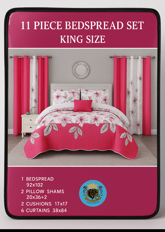 11 Piece Bedspread Set King Size