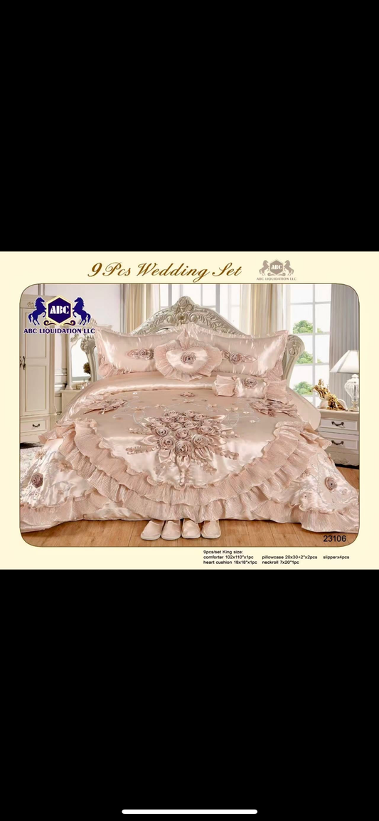 9 Pcs Wedding Bedspread