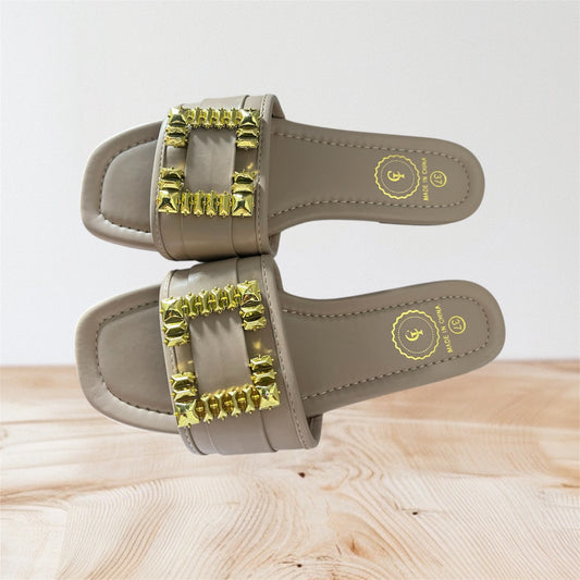Crème and Gold Sandals